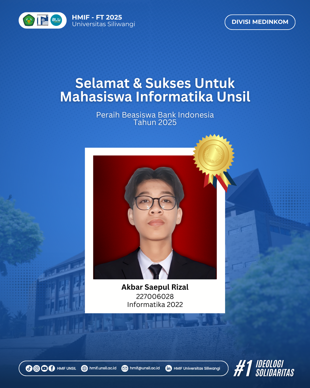 Tiga Mahasiswa Informatika Universitas Siliwangi Raih Beasiswa Bank Indonesia 2025!